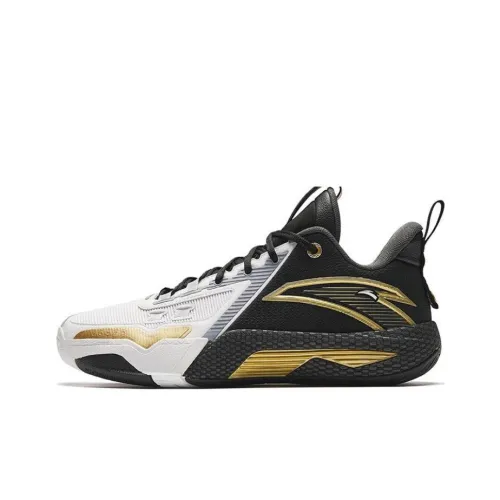 ANTA Quick Battle 5 Амортизация Износостойкий MID Топ Баскетбольные кроссовки Мужской Черный Белый