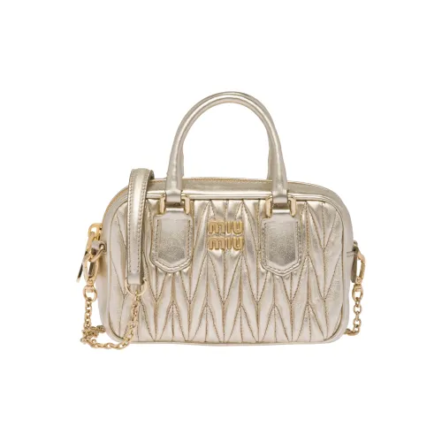 MIU MIU Arcadie Collection Matelassé Кожа Сумка Сумка через плечо Женская Металлическая