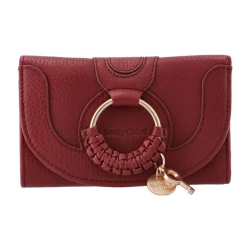 See By Chloe Hana Рельефная кожа Козья кожа Кошелек Женские Темно-красный