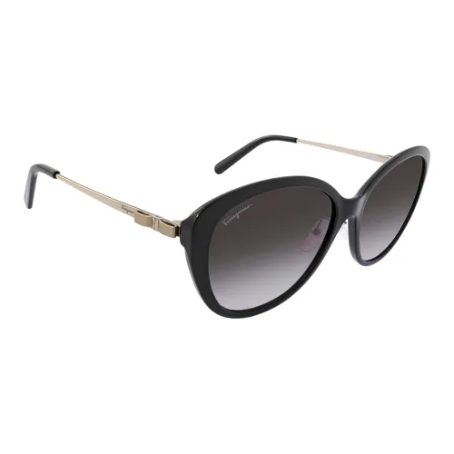 FERRAGAMO Вакуумная Формовка Нерегулярная Форма Солнцезащитные Очки Женские Черный