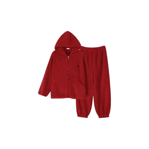 Same Language Женские, Бордово-красный Женские Пижамные комплекты