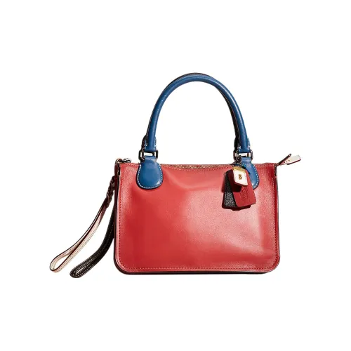 COACH Soho Перчаточная дубленая кожа Сумка Сумка через плечо Сумка через плечо Маленькая Женская Красная и Белая