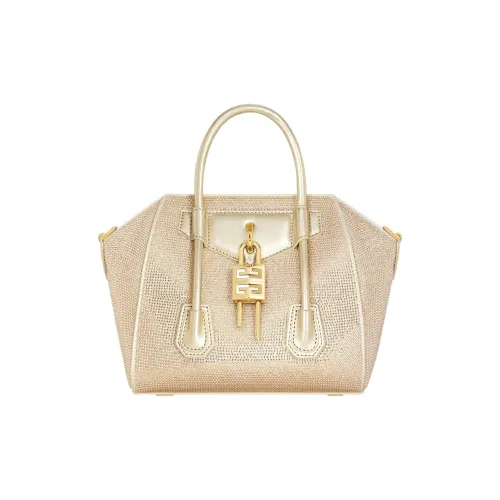 GIVENCHY Antigona Lock Вискоза с Real Шелк Сумка через плечо Сумка Мини Женская Золотая