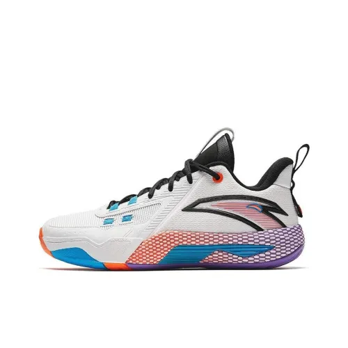 ANTA Quick Battle 5 Амортизация Износостойкий MID Топ Баскетбольные кроссовки Мужские Белый Черный Синий