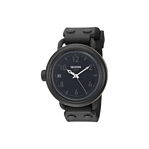 NIXON Наручные часы Кварцевый механизм Резиновый ремешок Черный циферблат Мужские часы
