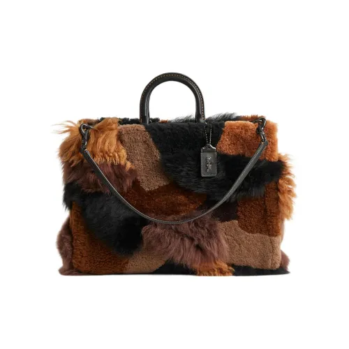 COACH Rogue Овчина Кожа Тоут Сумка Сумка для покупок Сумка Сумка через плечо Большая Женская Многоцветная