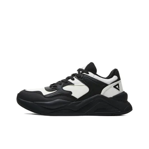 PEAK Амортизация Износостойкий Низкий Топ Толстая Подошва Кроссовки Мужские Черный Белый