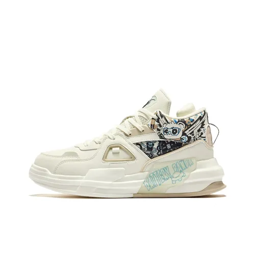 Erke Battery Panda High Топ Скейтборд Кроссовки Мужские Белый True Черный