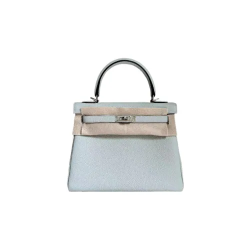 HERMES Kelly Коровья кожа Togo Сумка Kelly Сумка Женская 0W Gris Neve Ледяной кристально-серый