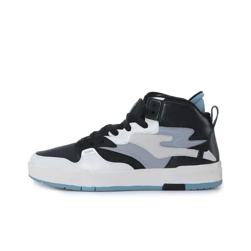 Erke Slip-Resistant Abrasion-Resistant High Top Skateboard Shoes Men's Deep Black Scandinavian Blue Эрке противоскользящие устойчивые к истиранию высокие топы кроссовки для скейтбординга мужские глубокий черный скандинавский синий