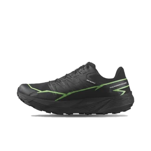 SALOMON Thundercross Амортизация Износостойкие Низкие Кроссовки для Бега Унисекс Черный Зеленый