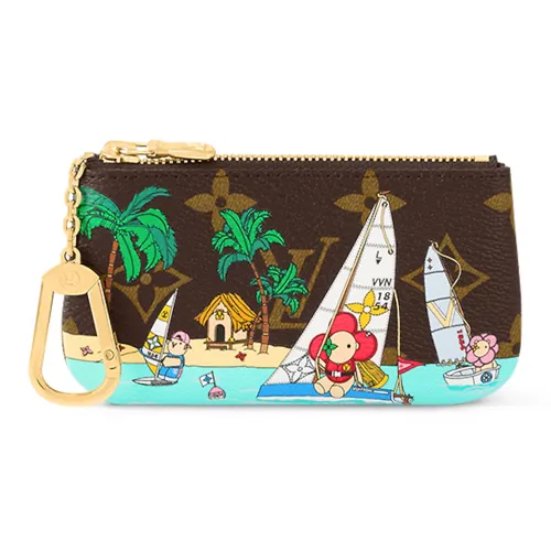 LOUIS VUITTON Key Pouch Покрытый холст Монетница Стандартный Женский Коричневый