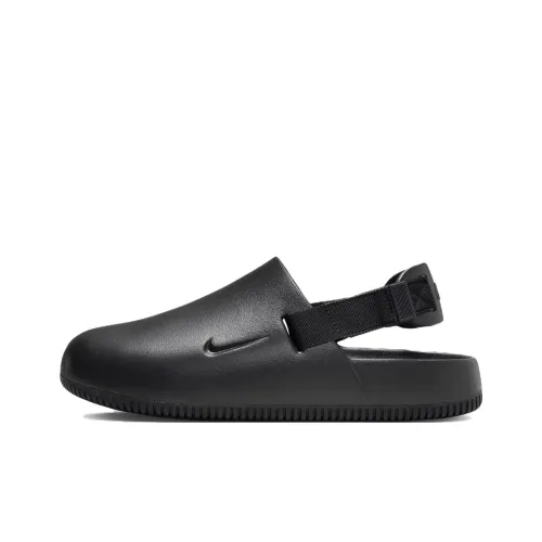 Nike Calm Mule Резиновая подошва устойчивая к абразиву домашние тапочки мужские черные