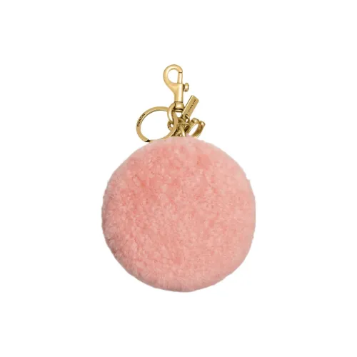 COACH Shearling Calfskin Coin Purse Unisex Pink