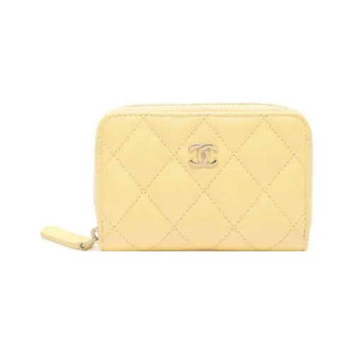 CHANEL Кожа Кошелек для монет Унисекс Желтый