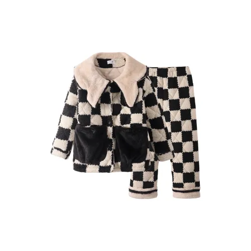 Chun Xi CX 19738 Черно-белая клетка Женские Пижамные комплекты