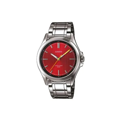 CASIO Кварцевый механизм нержавеющая сталь ремешок часы 41 мм мужские часы красный циферблат