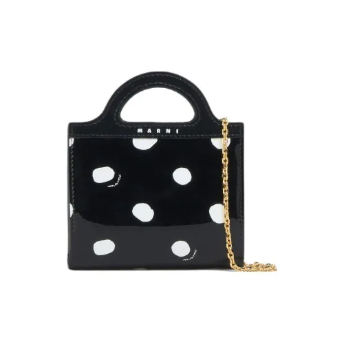MARNI TROPICALIA Телячья кожа Портативная Сумка через плечо Кошелек Женский Черный Белый