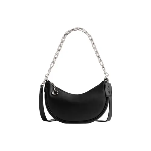 COACH Mira Перчаточная дубленая кожа Полумесяц Сумка Портативная Сумка через плечо Сумка на плечо Женская Черная