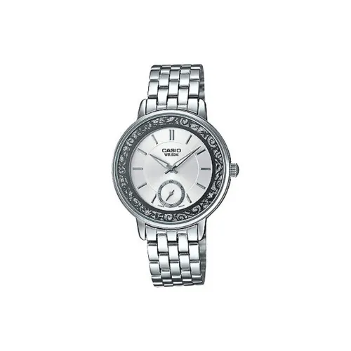 CASIO Standard Series Кварцевый механизм механический нержавеющая сталь ремешок женские часы серебристый циферблат