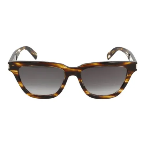 SAINT LAURENT Ацетат Нерегулярная форма Солнцезащитные очки Женские Коричневый