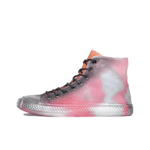 Acne Studios High-Top Canvas Shoes Red Black Men's