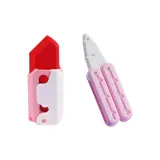 Розовый нож для гравировки + нож в форме бабочки для редиса