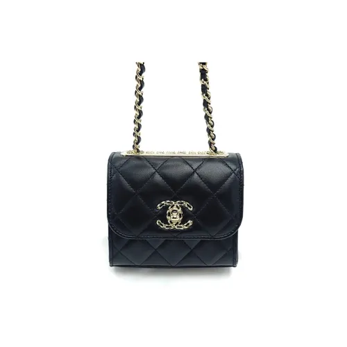 CHANEL Trendy cc Lambskin Сумка через плечо Мини Женская Черная