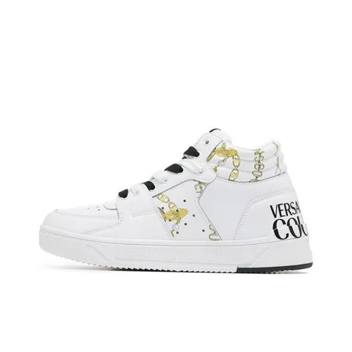 VERSACE JEANS Couture Устойчивые к истиранию высокие кроссовки для скейтбординга Женские Белые