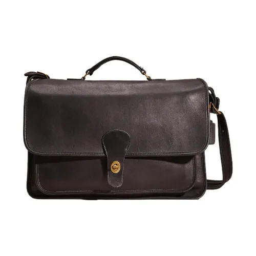 COACH Кожа Курьерская сумка Briefcase Сумка Сумка через плечо Сумка через плечо Большая Мужская Черная