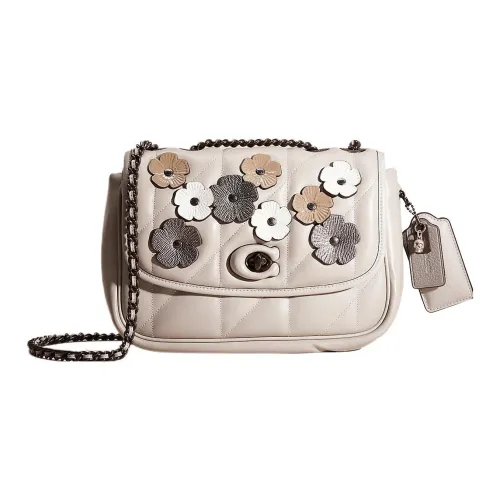 COACH Madison Напп Кожа Подушка Сумка Сумка через плечо Средняя Женская Серый