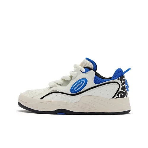 QIAODAN Egg Shoes Данцзай Амортизация Износостойкие Низкие Кроссовки для скейтбординга Мужские Айвори Цифровой Синий