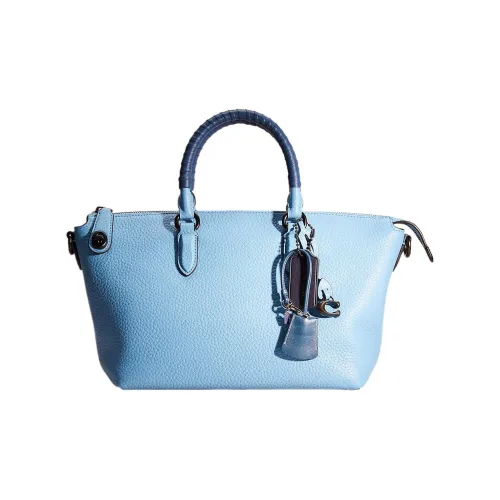 COACH Cara Мягкая кожа сумка-пельмени сумка через плечо сумка большая женская небесно-голубая