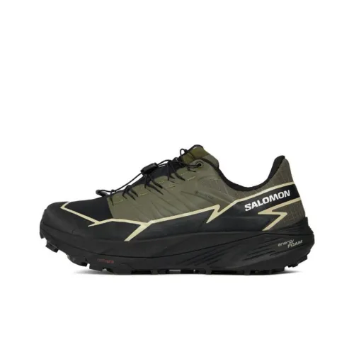 Salomon Collaboration Thundercross Беговые кроссовки Низкий топ Темно-оливковый зеленый/Черный/Светлый умбра Унисекс