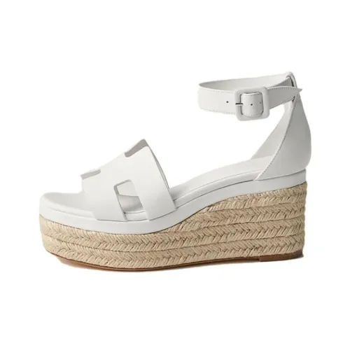 HERMES Elda One Ремень Сандалии 8,5 см Женские Белые