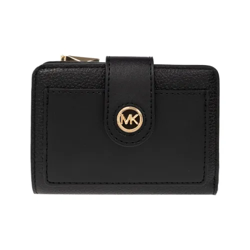 MICHAEL KORS Charm Leather Wallet Women's Black