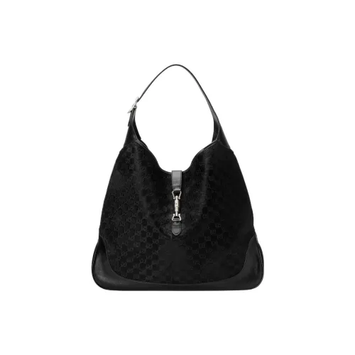 GUCCI Jackie 1961 Pony Leather Shoulder Bag Crossbody Bag Women's Black