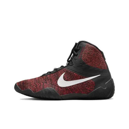 Nike Tawa Wrestling Дышащий и Легкий Высокий Топ Баскетбольные Кроссовки Унисекс Красный
