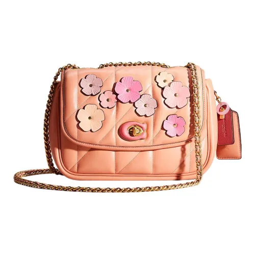 COACH Madison Напп-Кожа Pillow Bag Portable Crossbody Bag Shoulder Bag Medium Women's Brass Light Coral