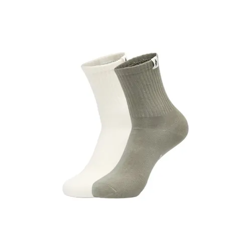 Skechers 2 шт Экрю + Темный бежевый Коричневый Унисекс MID Носки до икры