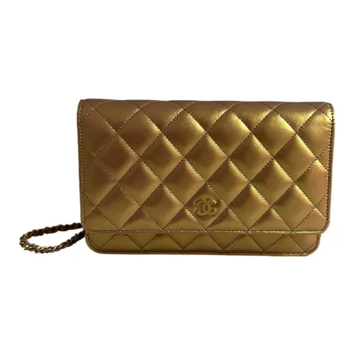 CHANEL WOC с рельефом яркая из телячьей кожи сумка через плечо женская золотая