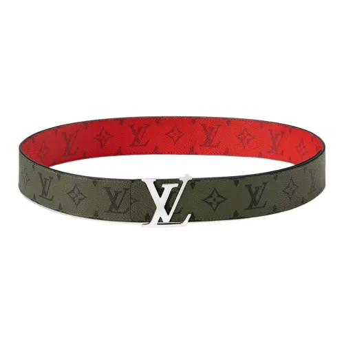 LOUIS VUITTON Кожа Холщовая кожа Ремни Унисекс Зеленый Ширина 4CM