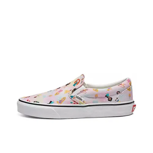 Disney x Vans Slip On Термостойкие Устойчивые к Износу Низкие Кроссовки для Скейтбординга Унисекс Розовые