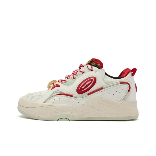 QIAODAN Egg Shoes Данцзай Амортизация Износостойкие Низкие Кроссовки для Скейтбординга Женские Белые Красные