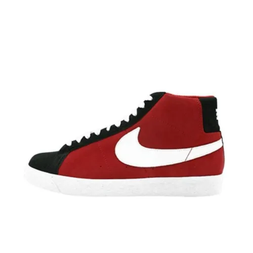 Nike SB Blazer VARSITY Устойчивый к истиранию Дышащий MID Скейтборд Кроссовки Унисекс Красный Черный