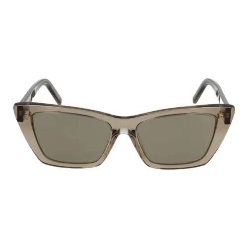 SAINT LAURENT Ацетат Квадратные Солнцезащитные Очки Женские Светлый Умбра