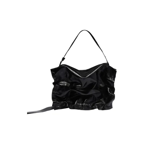 YProject Сумка из коровьей кожи женская металлический черный
