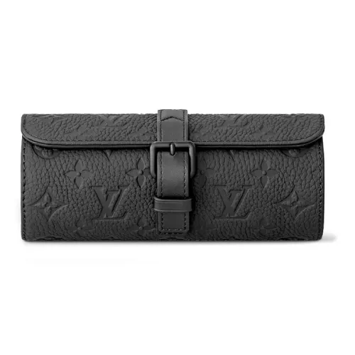 LOUIS VUITTON Кожаная отделка 3 шт. Наручные часы Хранение Коробка Мешок для хранения Мужской Черный