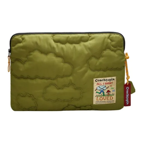 COACH Полиэстер Сумка для хранения ноутбука большая унисекс армейский зеленый