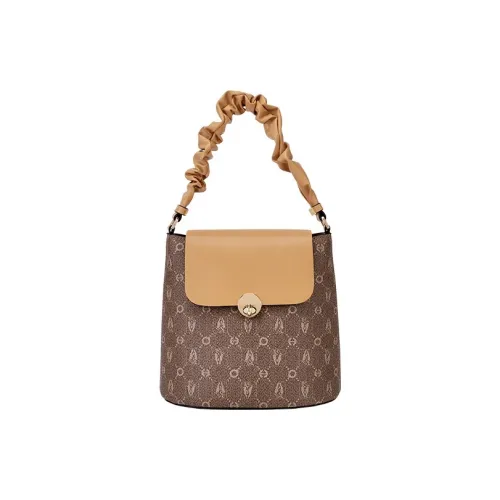 Hush Puppies Сумка через плечо из синтетической кожи среднего размера женская хаки бежевый абрикос кофейный